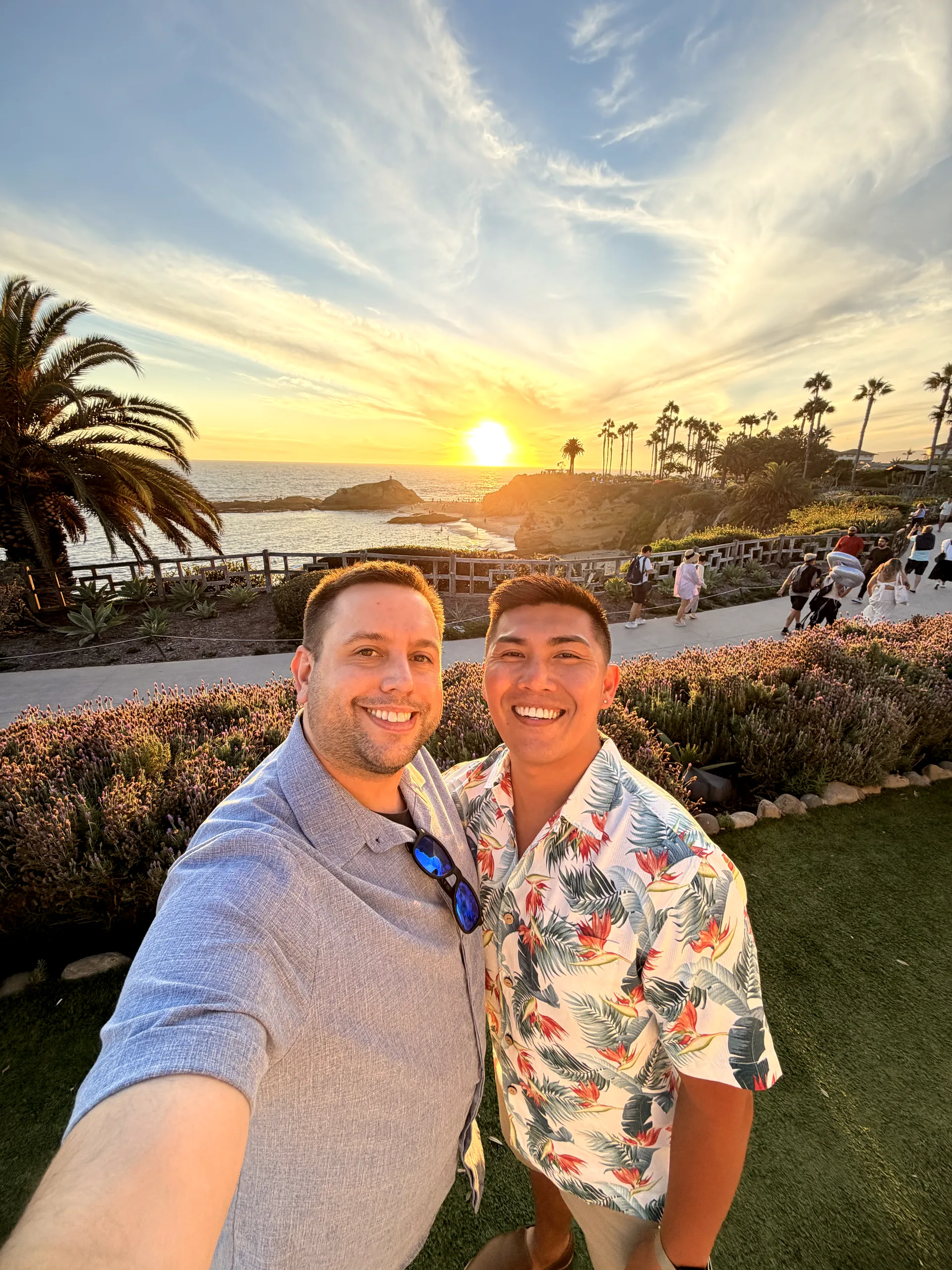 Ken and Adel together at sunset during their anniversary trip in Southern California